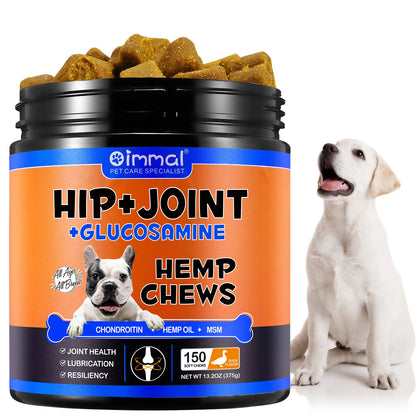 Hip and Joint Supplement for Dogs Glucosamine Joint Pain Relief Treats Chondroitin MSM Supplement Health Mobility Support Chews