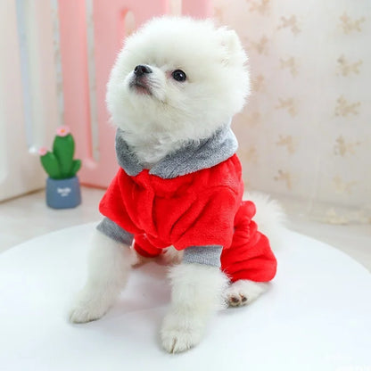 1PC Pet Apparel Dog Autumn and Winter Thickened Furniture Red Bear