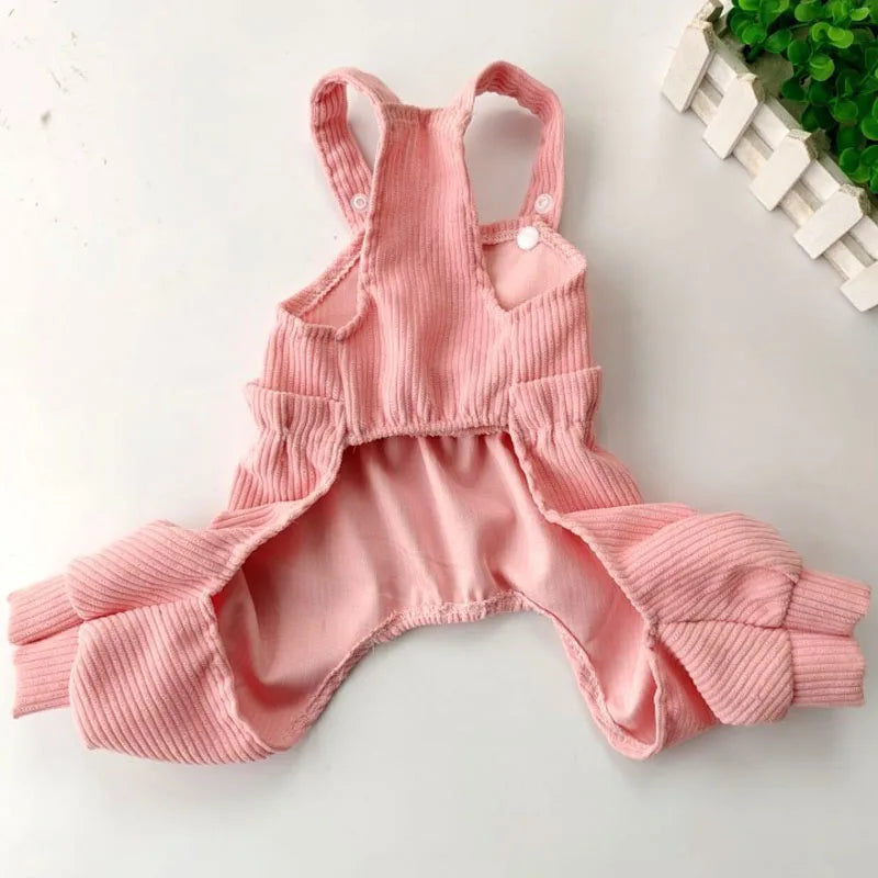 Cute Dog Jumpsuit Dog Clothes Pink Yellow Strap Jumpsuit