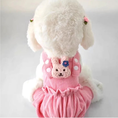 Cute Dog Jumpsuit Dog Clothes Pink Yellow Strap Jumpsuit