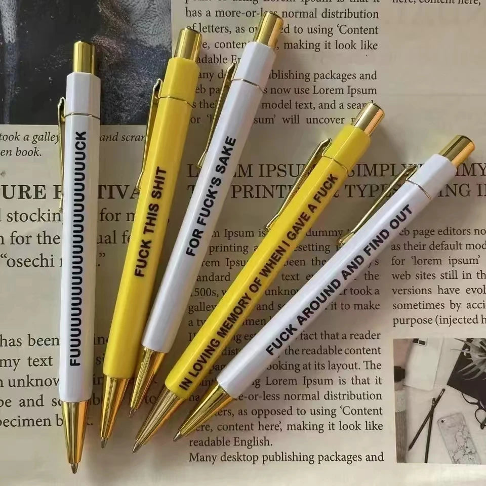 5PCS/Set Funny Motivational Badass Pen Set for Writing Lovely Signature Pens