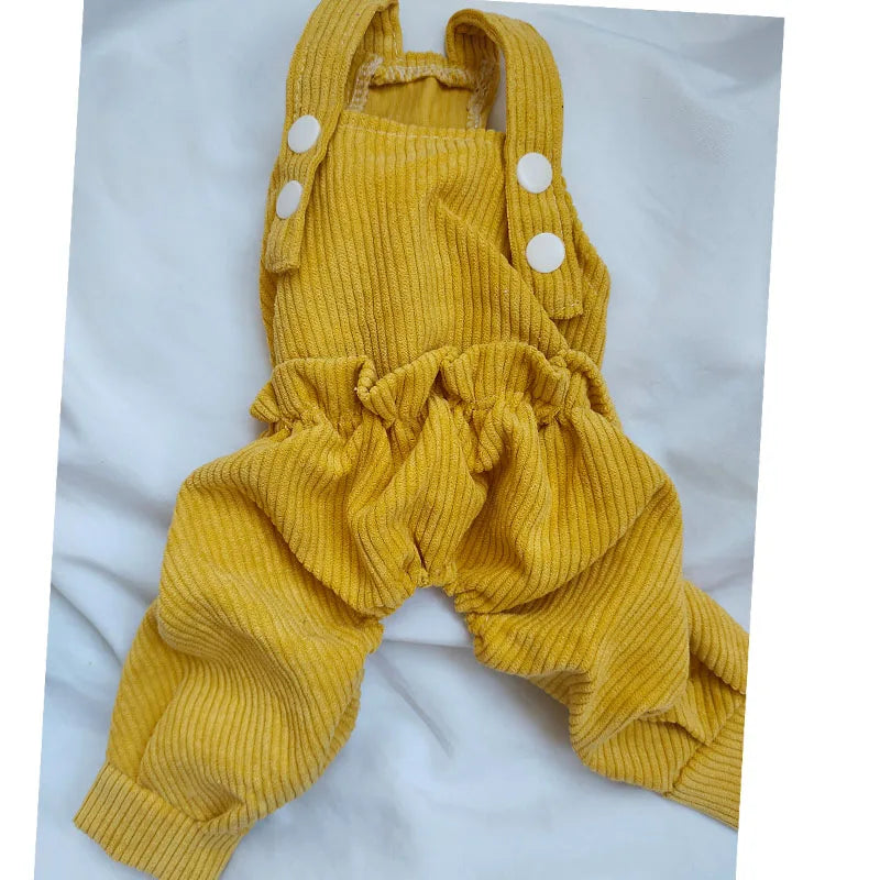 Cute Dog Jumpsuit Dog Clothes Pink Yellow Strap Jumpsuit