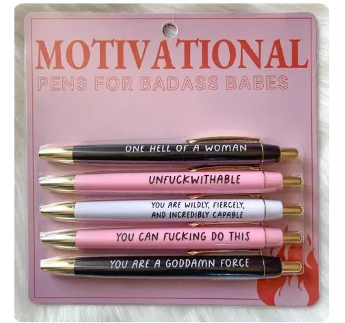 5PCS/Set Funny Motivational Badass Pen Set for Writing Lovely Signature Pens