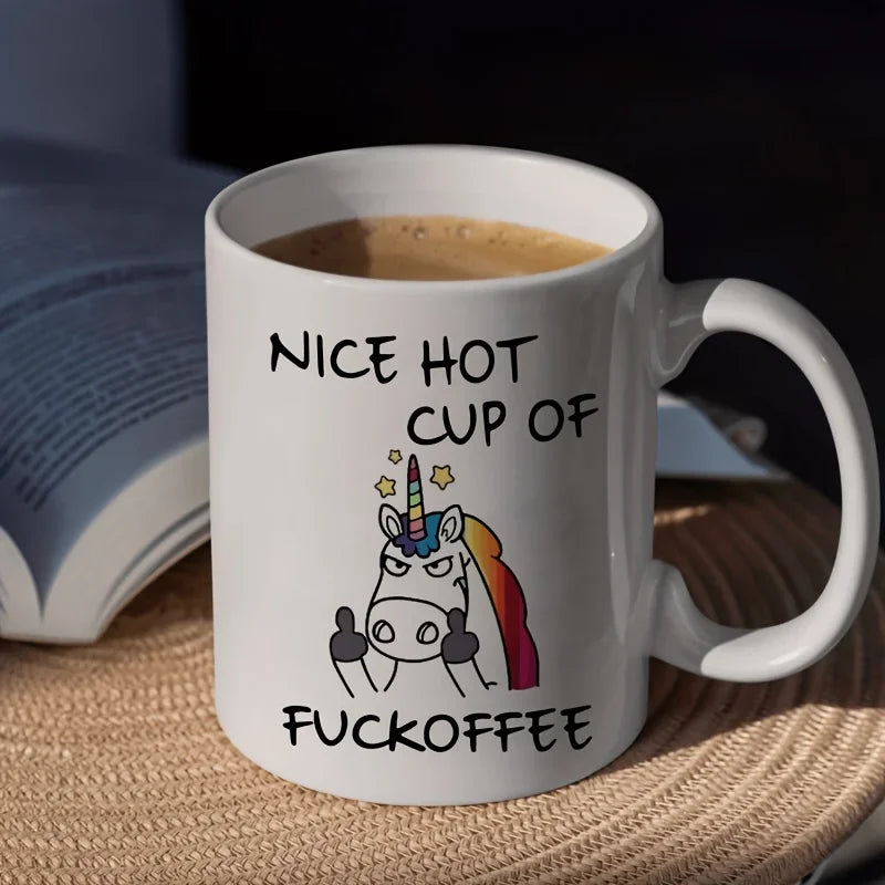 1pc 11oz Angry Unicorn Ceramic Coffee mug