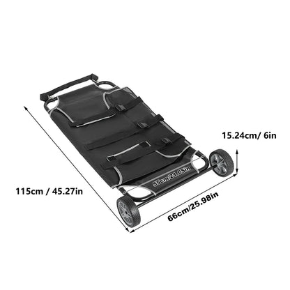 Pet Animal Transport Stretcher Foldable Dog Veterinary Carrier With Two Wheels And Mesh Strong Load Capacity