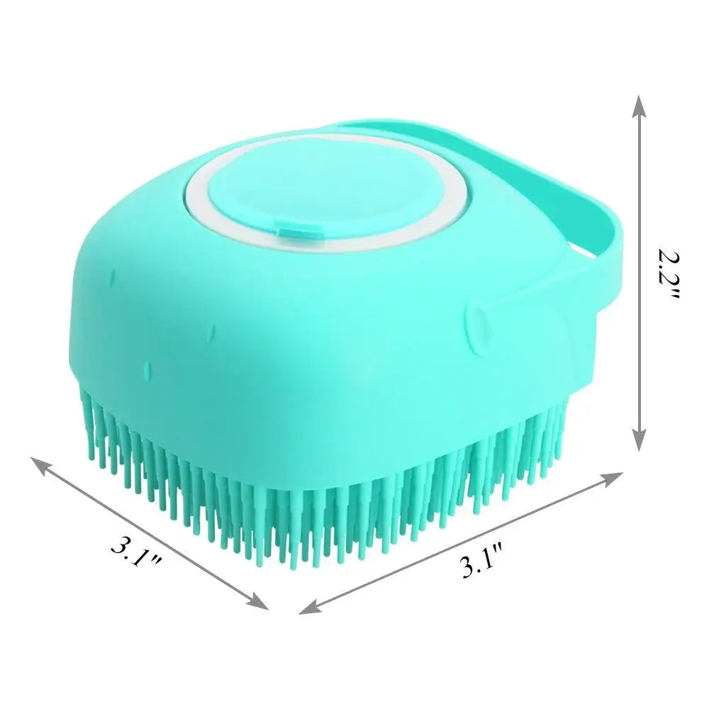 Pet Dog Shampoo Brush 2.7oz 80ml Cat Massage Comb Grooming Scrubber