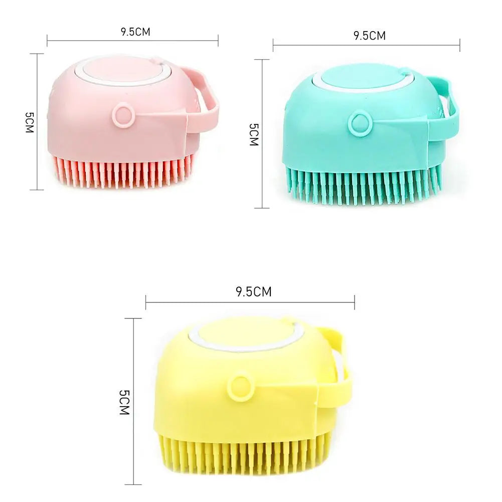 Pet Dog Shampoo Brush 2.7oz 80ml Cat Massage Comb Grooming Scrubber