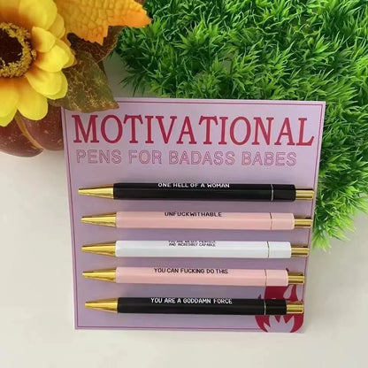 5PCS/Set Funny Motivational Badass Pen Set for Writing Lovely Signature Pens