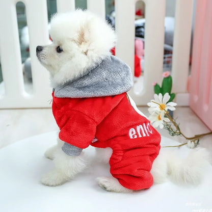 1PC Pet Apparel Dog Autumn and Winter Thickened Furniture Red Bear